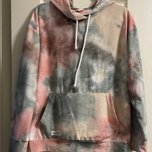 Simply Southern Tie-Dye Hoodie - Pink and Gray